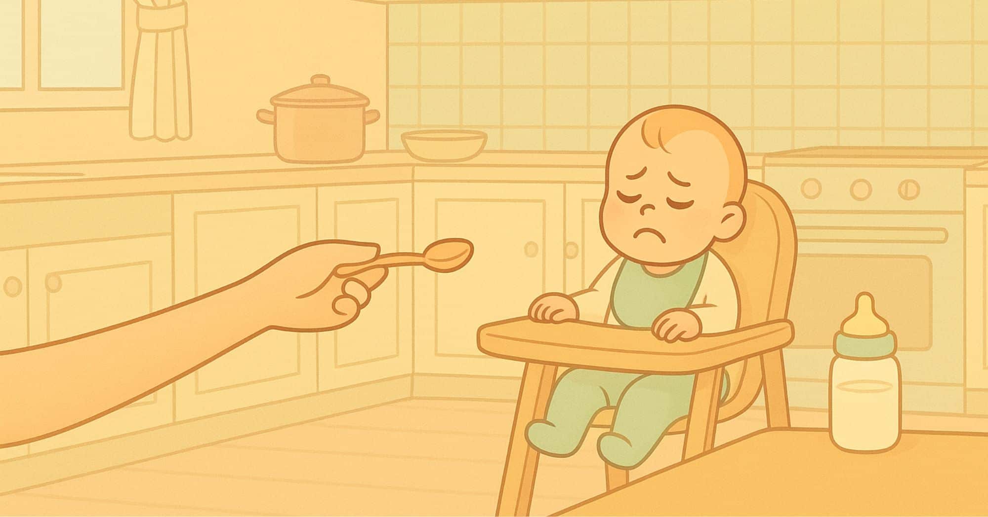 bébé 7 mois refuse la cuillère guide !
