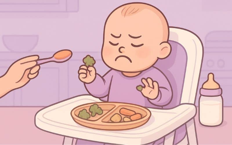 bébé 9 mois refuse la cuillère