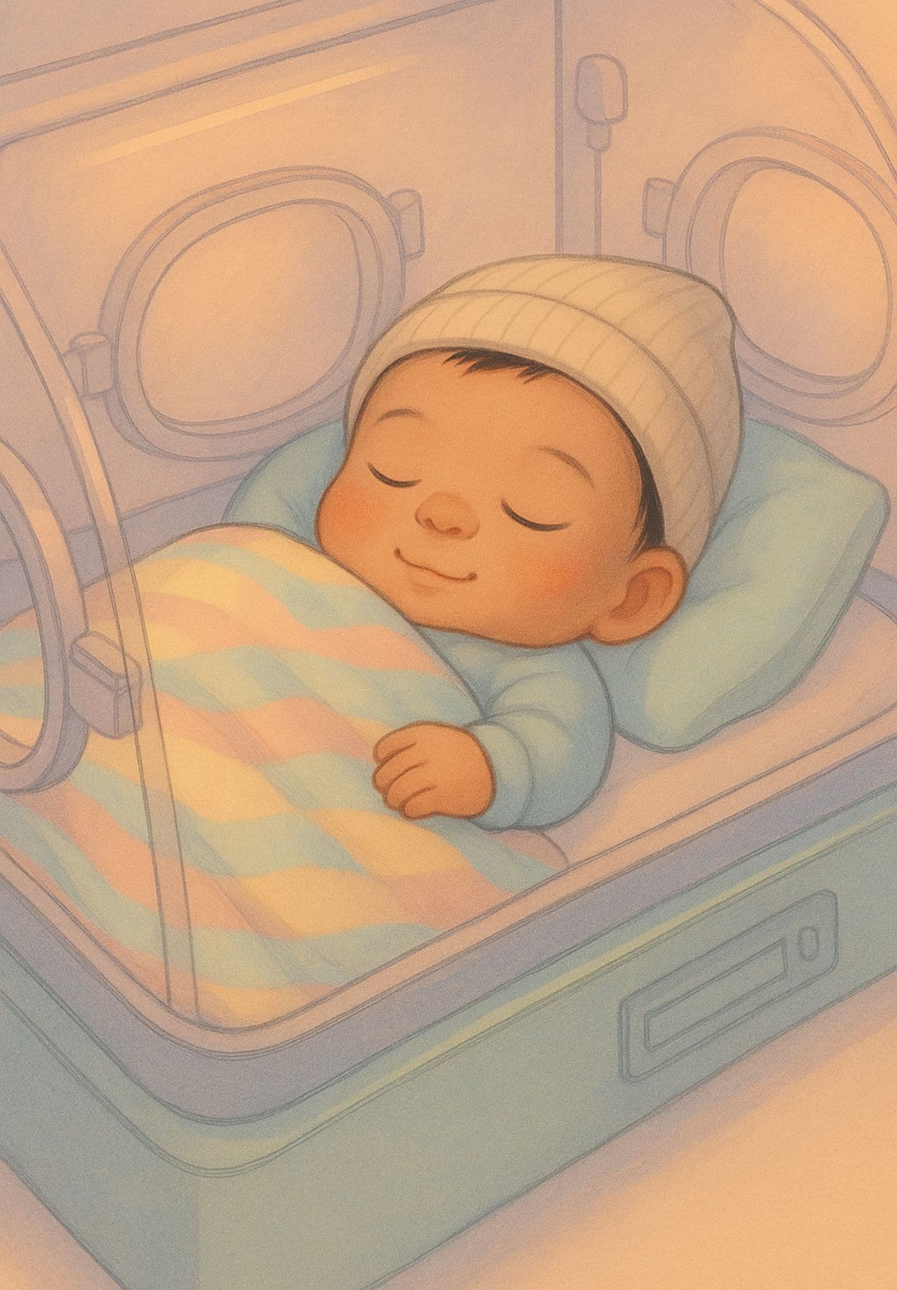 Bébé endormi paisiblement dans son lit, symbole de sommeil sécurisé Bébé endormi paisiblement dans son lit, symbole de sommeil sécurisé