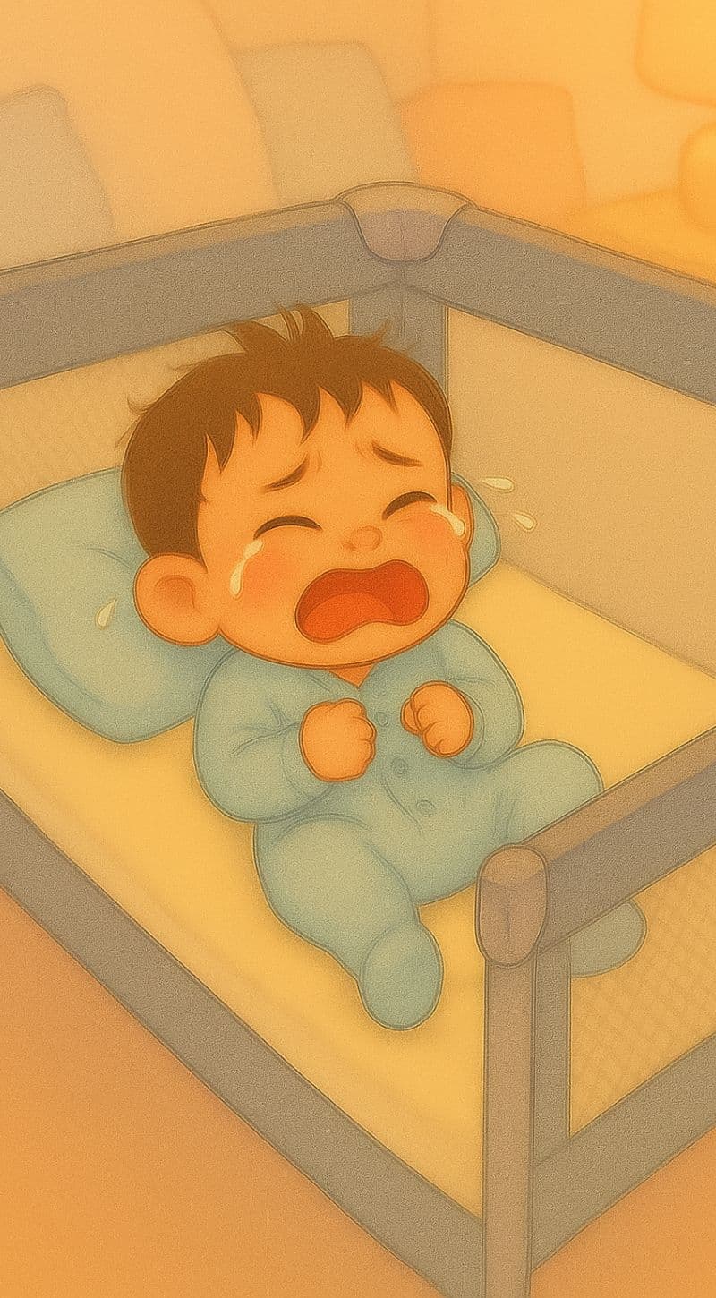 Régression du sommeil chez bébé : réveil nocturne en pleurs