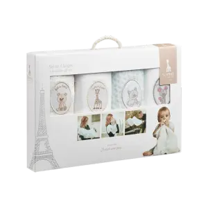 Sophie la Girafe — 4 langes 70×70 cm coton