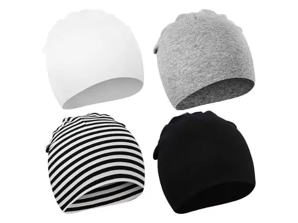 DRESHOW — 4 bonnets tricot 0–6 mois