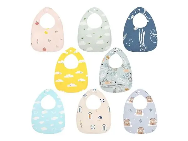 Vicloon - 8 bavoirs bandana coton réglables