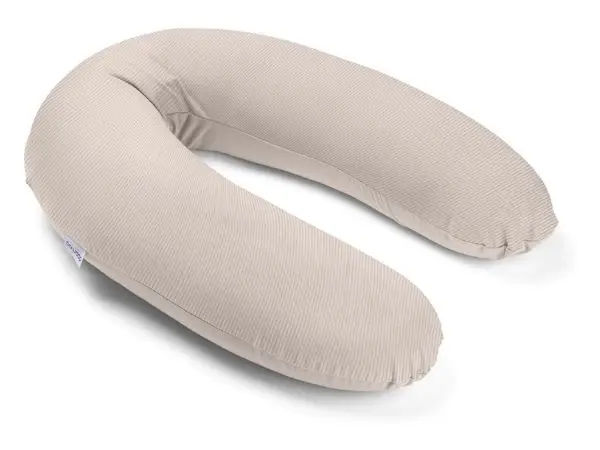 doomoo - Coussin de grossesse et d’allaitement, housse tissu bio et Oeko-Tex (Corduroy Sand)